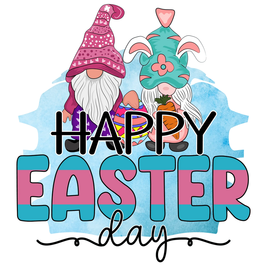 Happy Easter Day Gnome Design - DTF Ready To Press