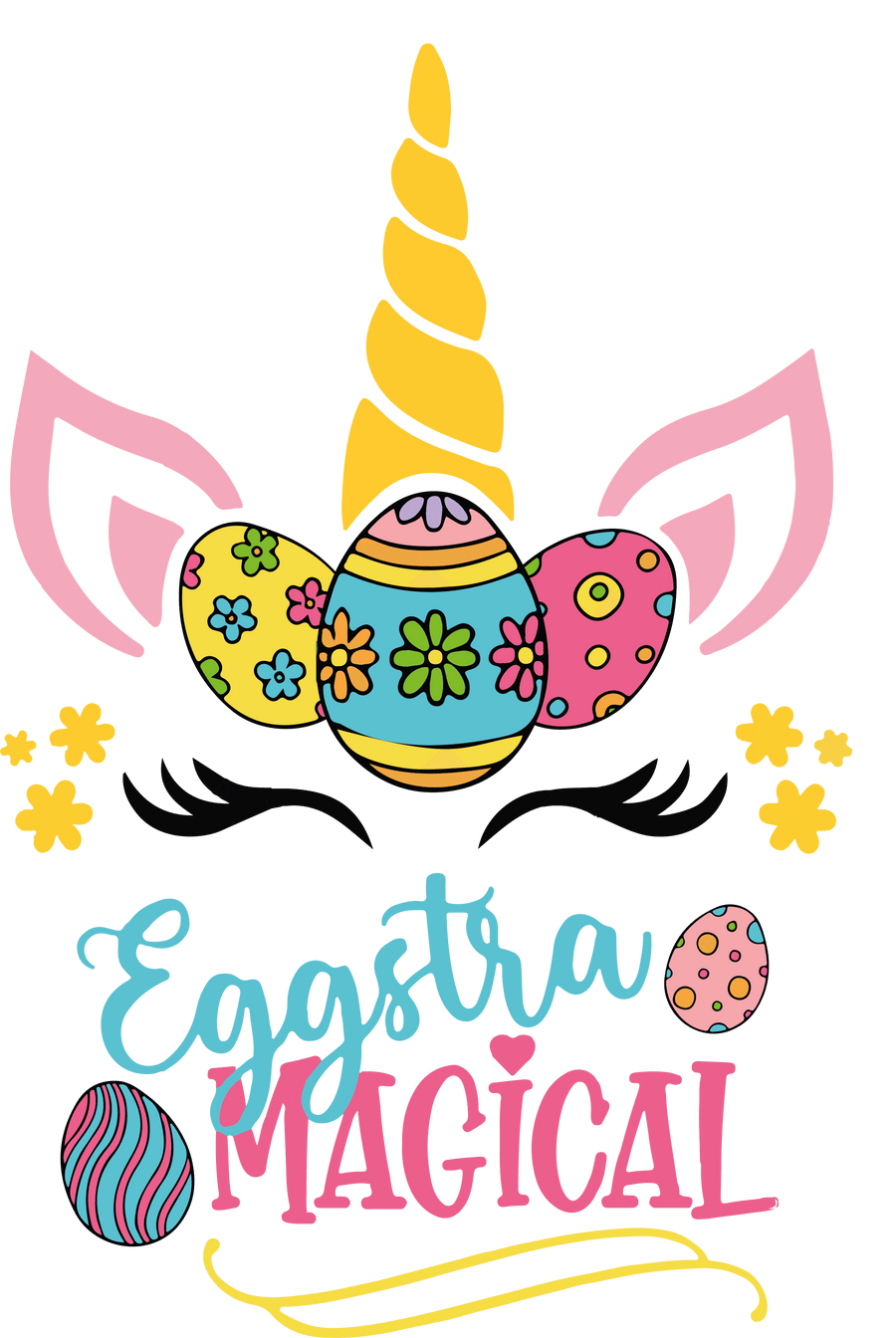 Eggstra Magical Easter Cute Unicorn Design - DTF Ready To Press