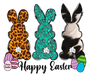 Cute Bunny Happy Easter Design - DTF Ready To Press - DTF Center 