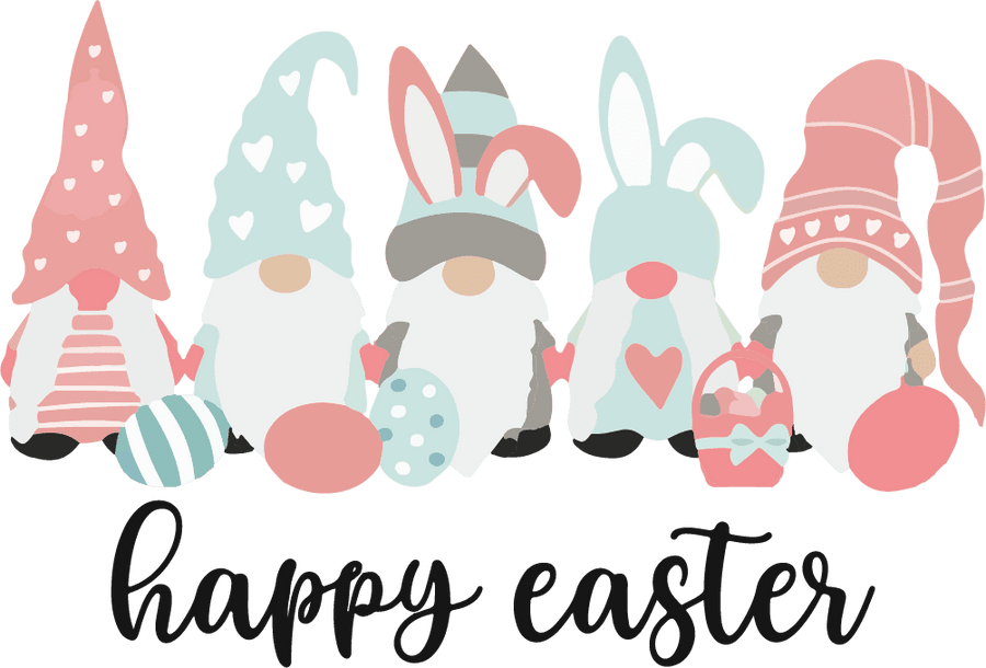 Gnome Happy Easter Design - DTF Ready To Press