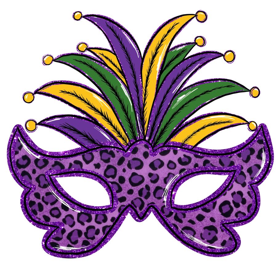 Mardi Gras Carnival Mask Design - DTF Ready To Press