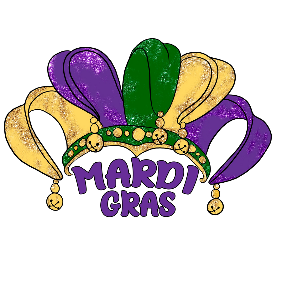 Mardi Gras Party Hat Design - DTF Ready To Press