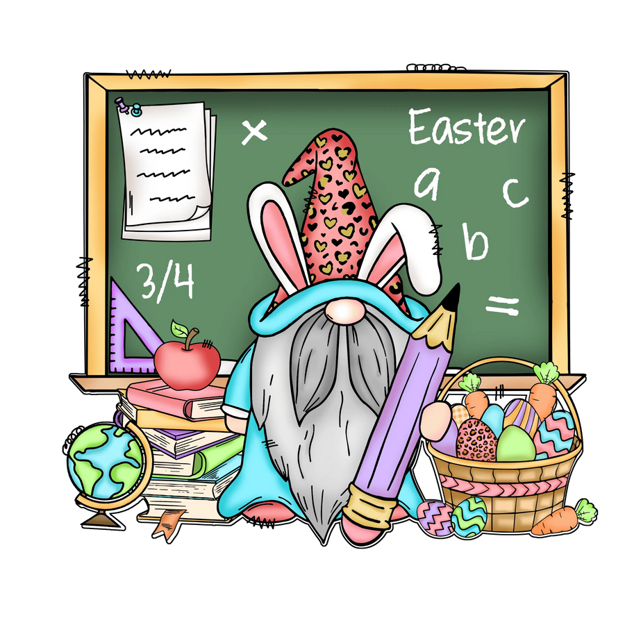 Easter Gnome Teacher Design - DTF Ready To Press