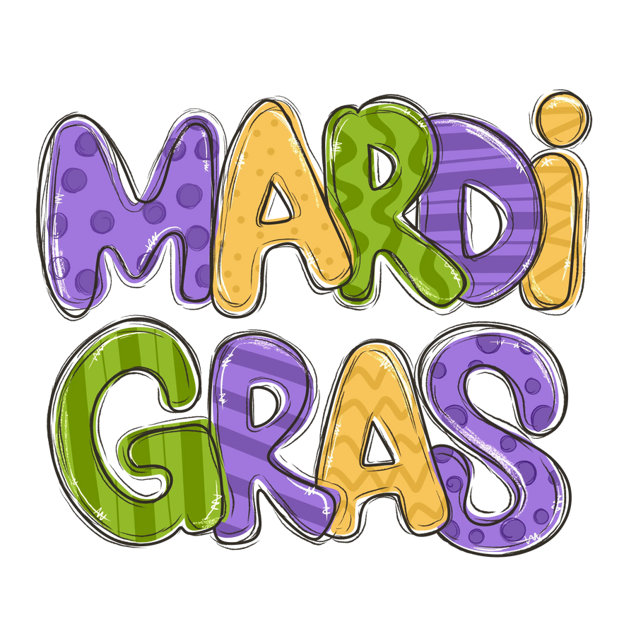 Mardi Gras Design – DTF bereit zum Bedrucken