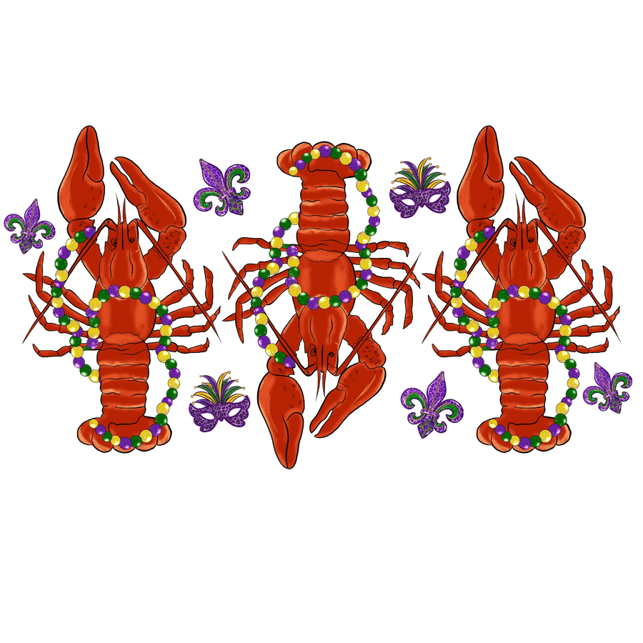 Diseño de langosta para el carnaval de Mardi Gras: DTF listo para imprimir