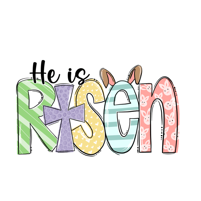 He Is Risen Easter Design - DTF Ready To Press - DTF Center 