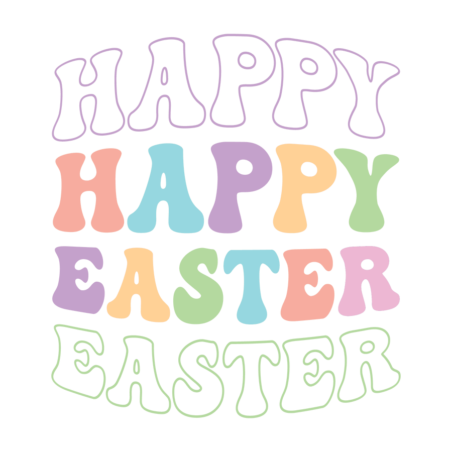 Happy Easter Retro Party Design - DTF Ready To Press