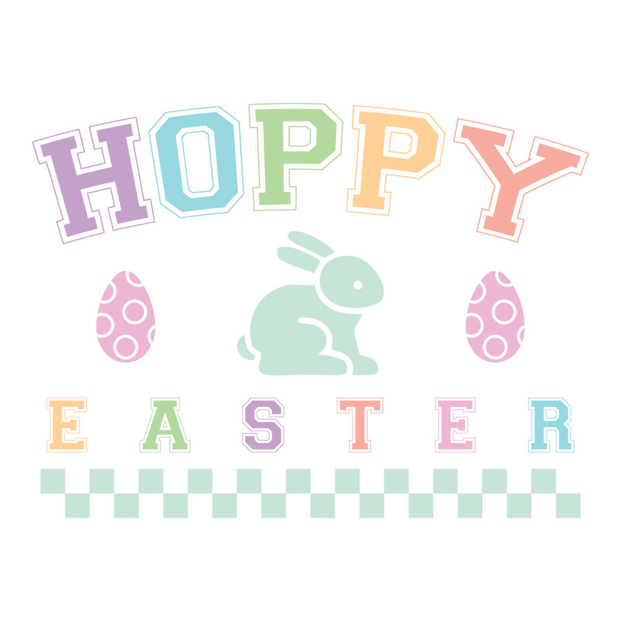 Hoppy Easter Colorful Design - DTF Ready To Press