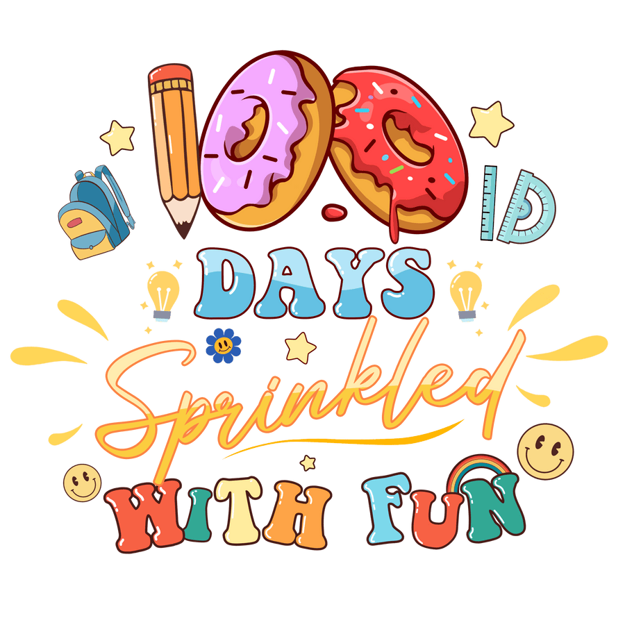 Funny 100 Days Of School Design - DTF Ready To Press