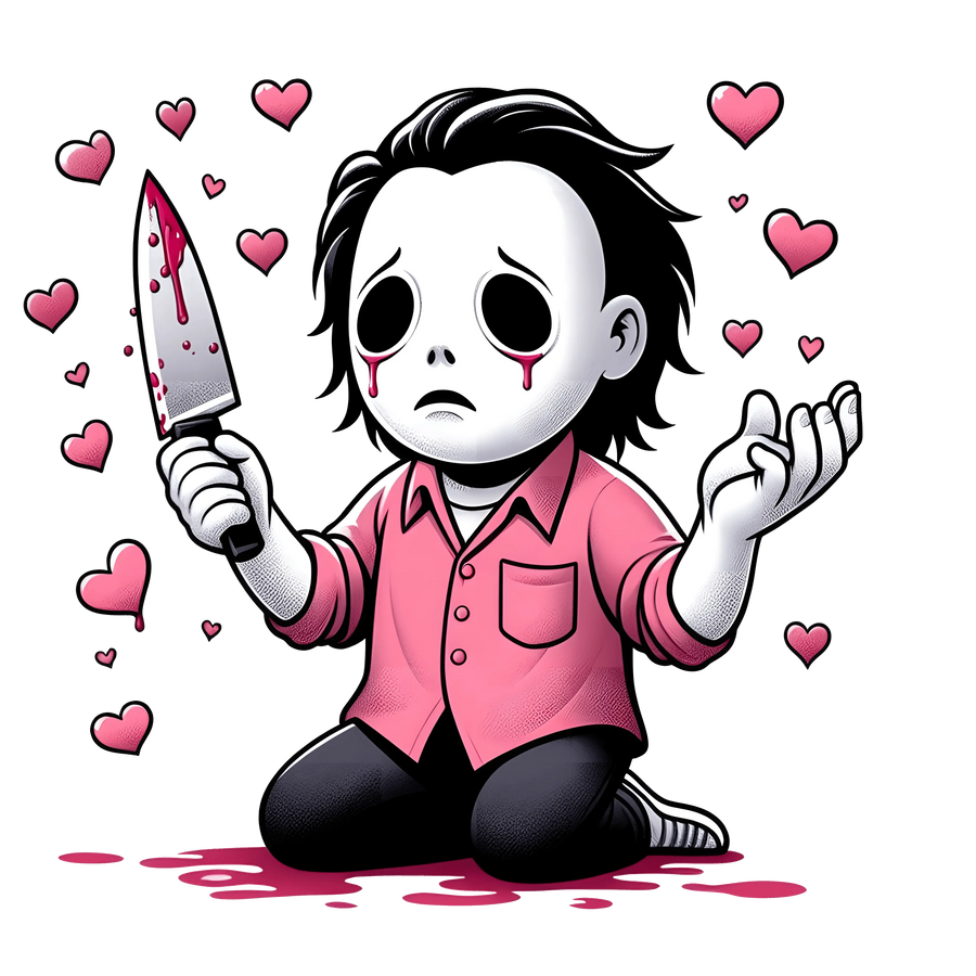 Michael Myers Valentine's Day Heart Design - DTF Ready To Press