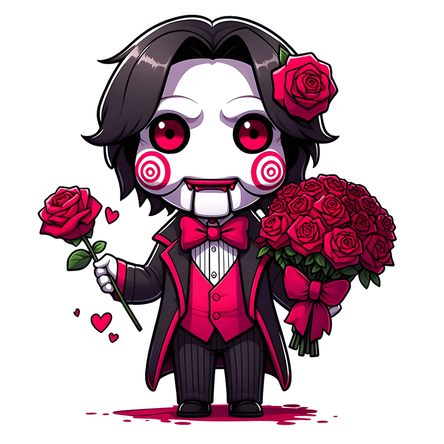 Jigsaw Valentine's Day Rose Design - DTF Ready To Press