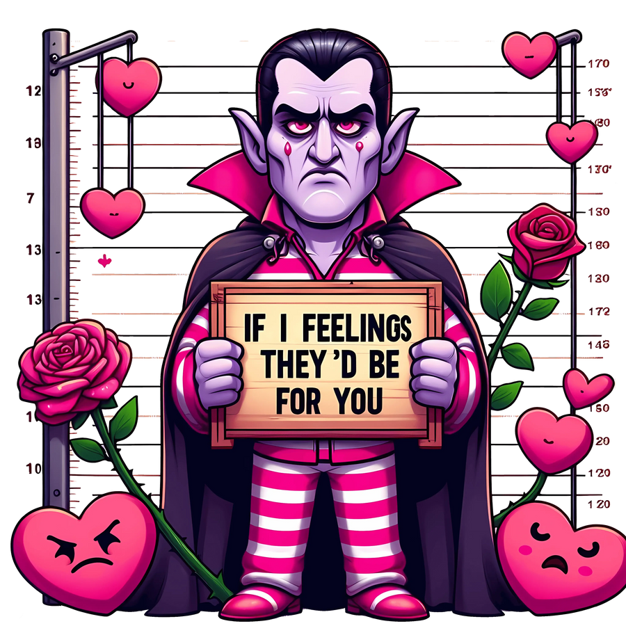 Dracula If I Feelings They'd For You Valentine's Day Design - DTF Ready To Press