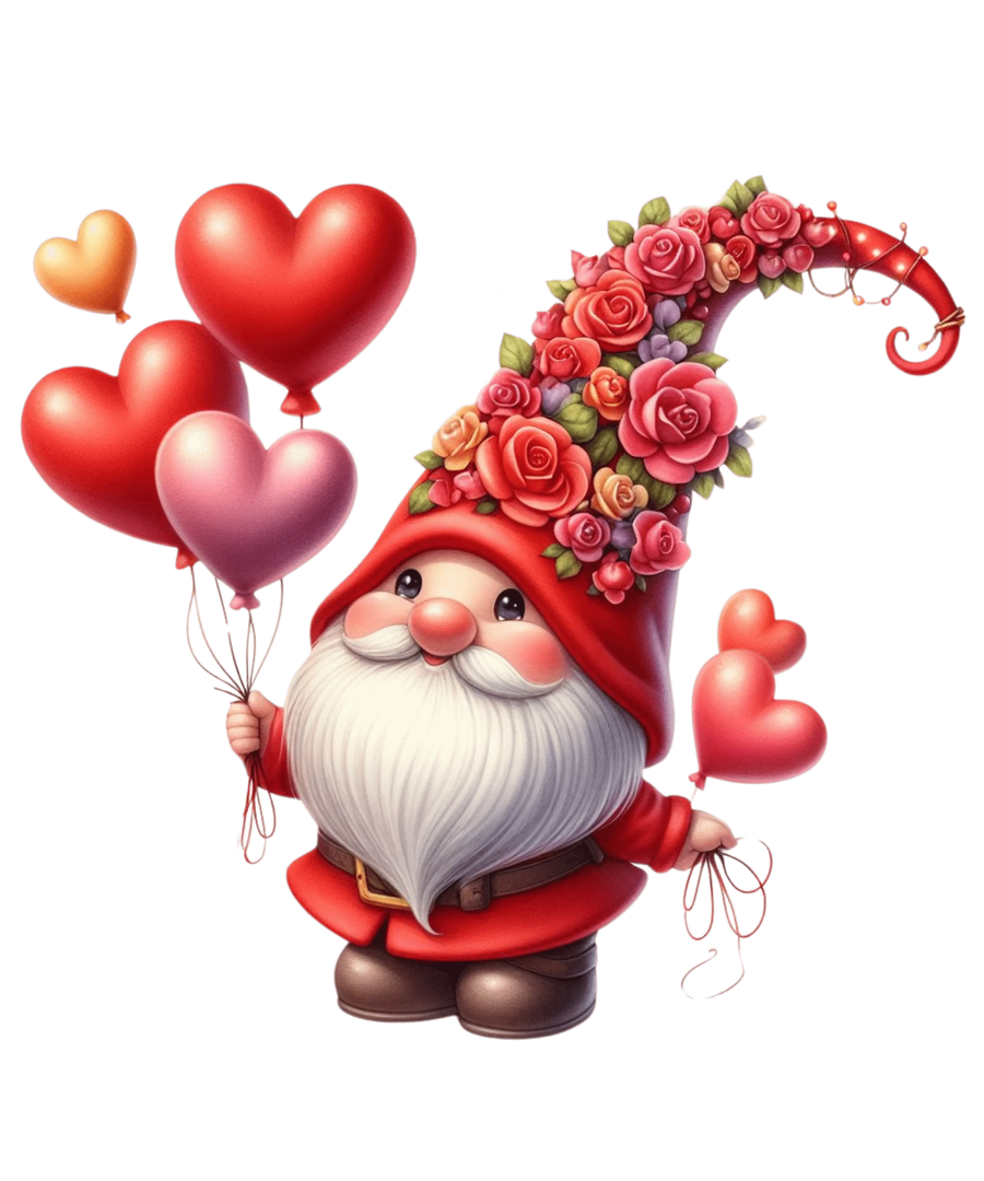 Gnome Valentine's Day Love Design - DTF Ready To Press