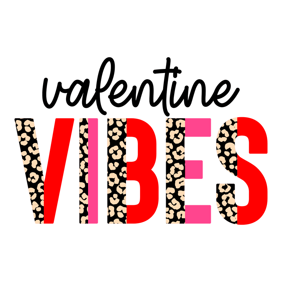 Valentine Vibes Leopard Design - DTF Ready To Press
