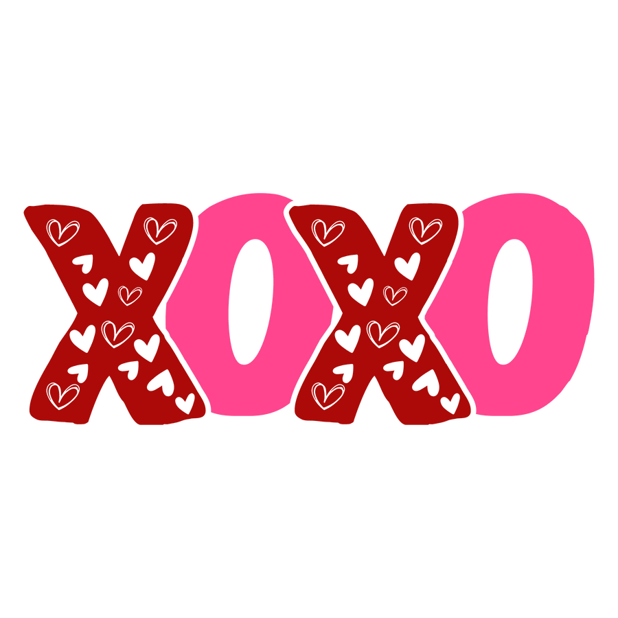 XOXO Valentinsherz-Design – DTF druckfertig