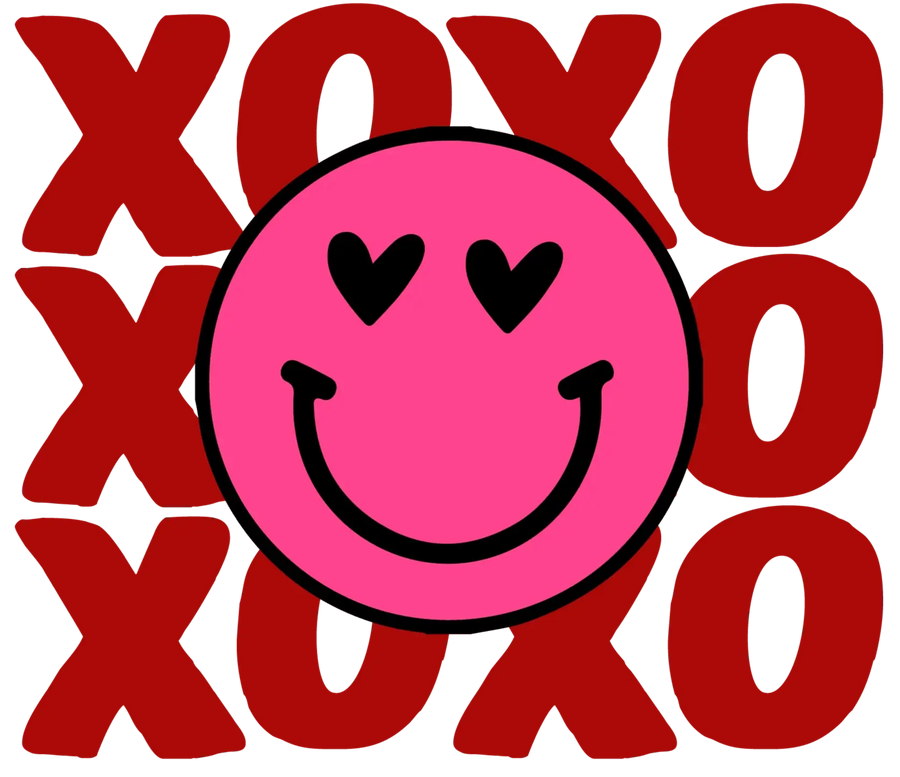 XOXO Smile Valentine's Day Design - DTF Ready To Press