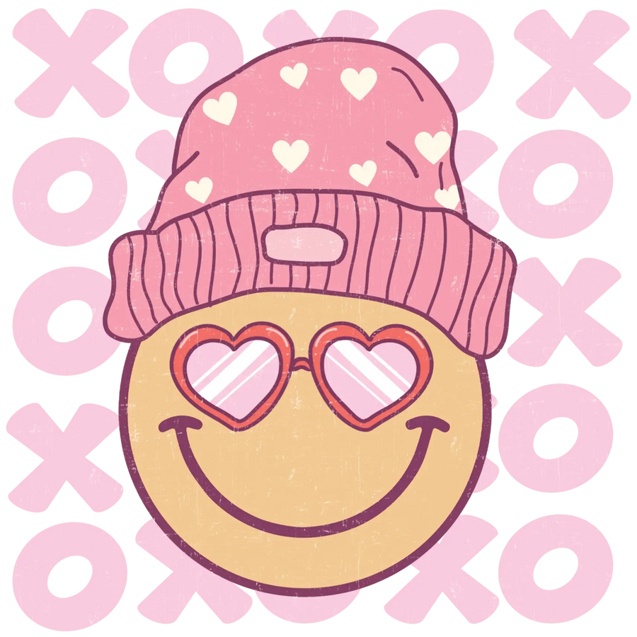 XOXO Valentinstag Lächeln Design – DTF Bereit zum Pressen
