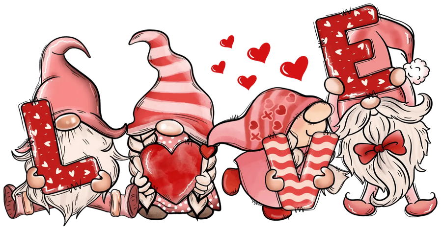Gnom Liebe Valentinstags Design - DTF fertig zum Pressen