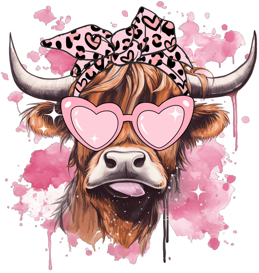 Farm Life Valentine's Day Cow Design - DTF Ready To Press