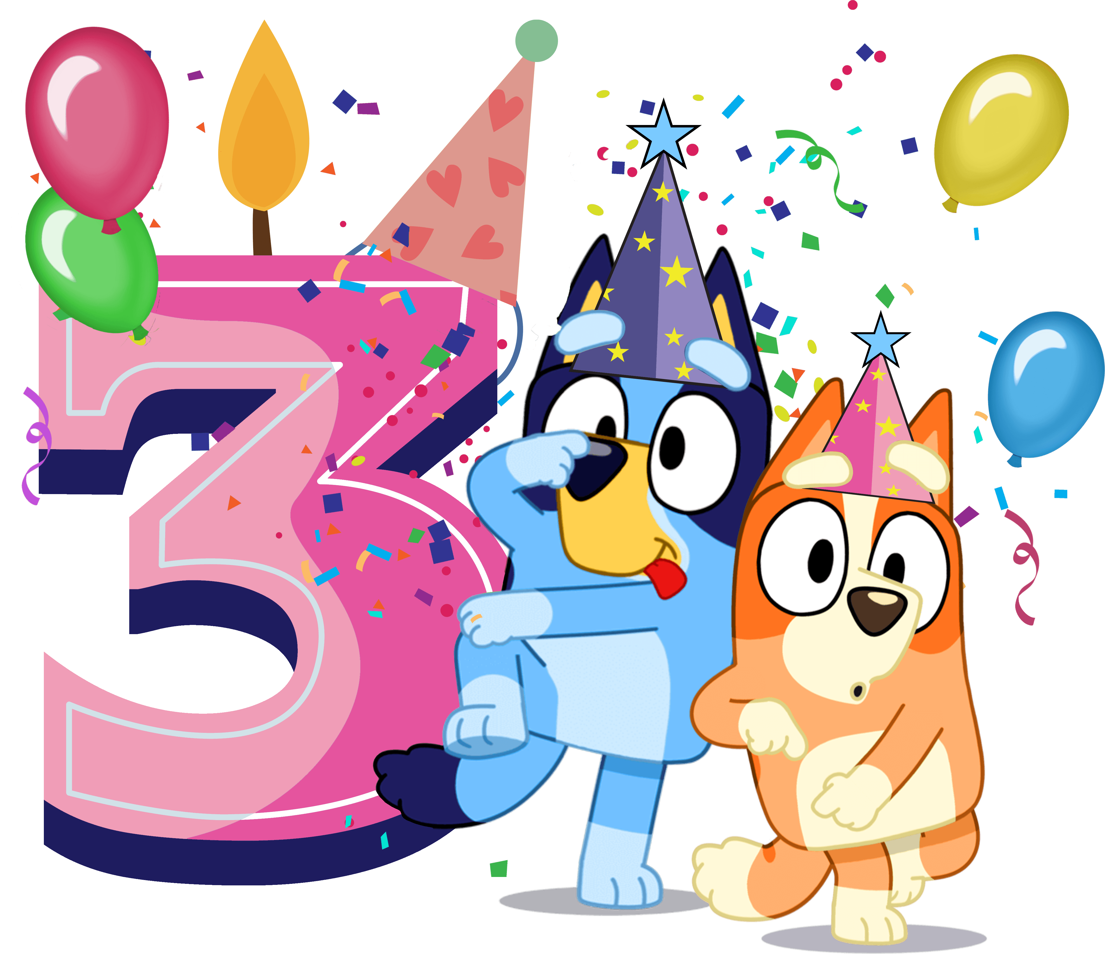 Bluey 3nd Birthday Design - DTF Ready To Press — DTF Center