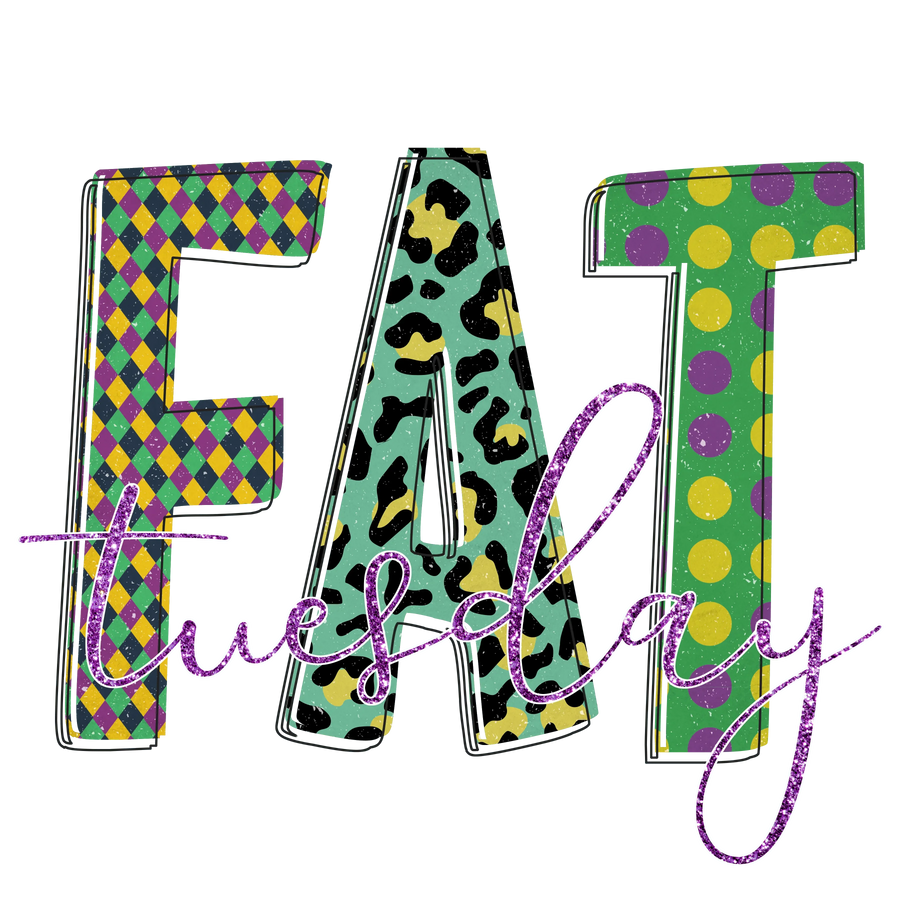 Fat Tuesday Mardi Gras Party Design - DTF Ready To Press