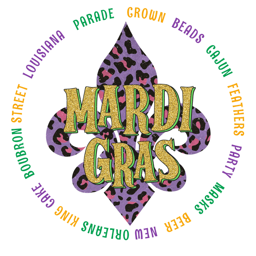 Cajun Feathers Partymasken Mardi Gras Design - DTF fertig zum Aufpressen