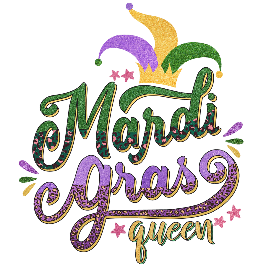 Mardi Gras Queen Design - DTF Ready To Press