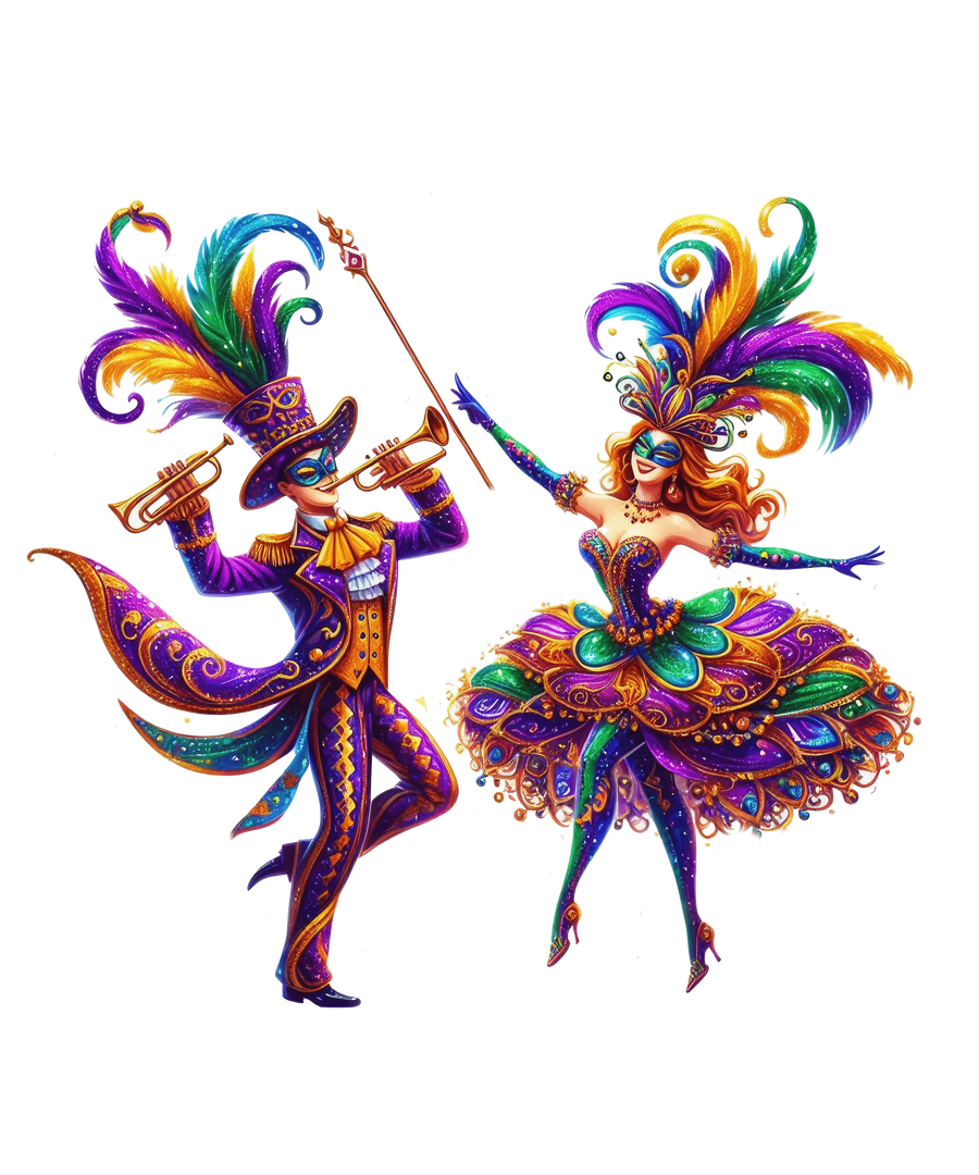 Faschingsdienstag Mardi Gras Karneval Tanzparty Design - DTF Ready To Press