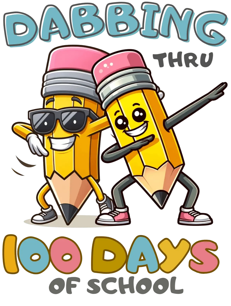 Dabbing Thru 100 días de diseño escolar: DTF listo para imprimir