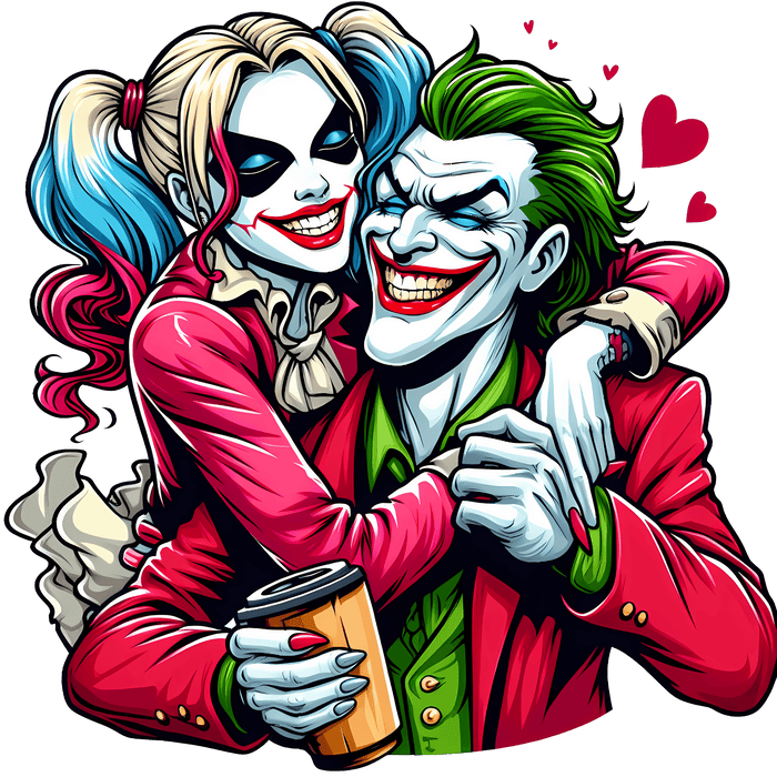 Joker And Harley Quinn Valentine's Day Design - DTF Ready To Press - DTF Center 